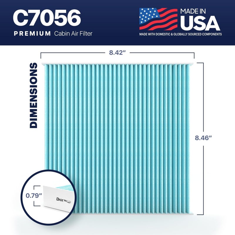 BNX TruFilter C7056 Cabin Air Filter, HEPA 99.97%, MADE IN USA, Compatible With Select Toyota Camry, 4Runner, Prius, Avalon, FJ Cruiser, Celica, Sienna, Solara; Lexus ES330, GX470, RX330, RX350,RX400h - Image 3